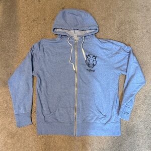 Von Erbert Brewing Light Blue Graphic Full Zip Sweatshirt